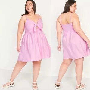 Pink Linen Mini Dress X3 Plus Old Navy NWT
